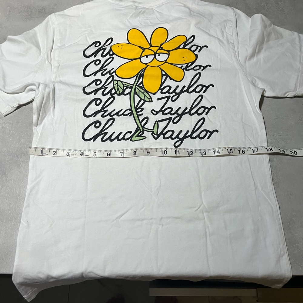 White Men's Chuck Taylor T-Shirt. Pocket Logo /Printed Back - Picture 7 of 7